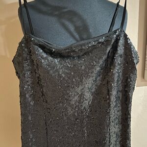 Black Sequin Spaghetti Strap Party Dress size small